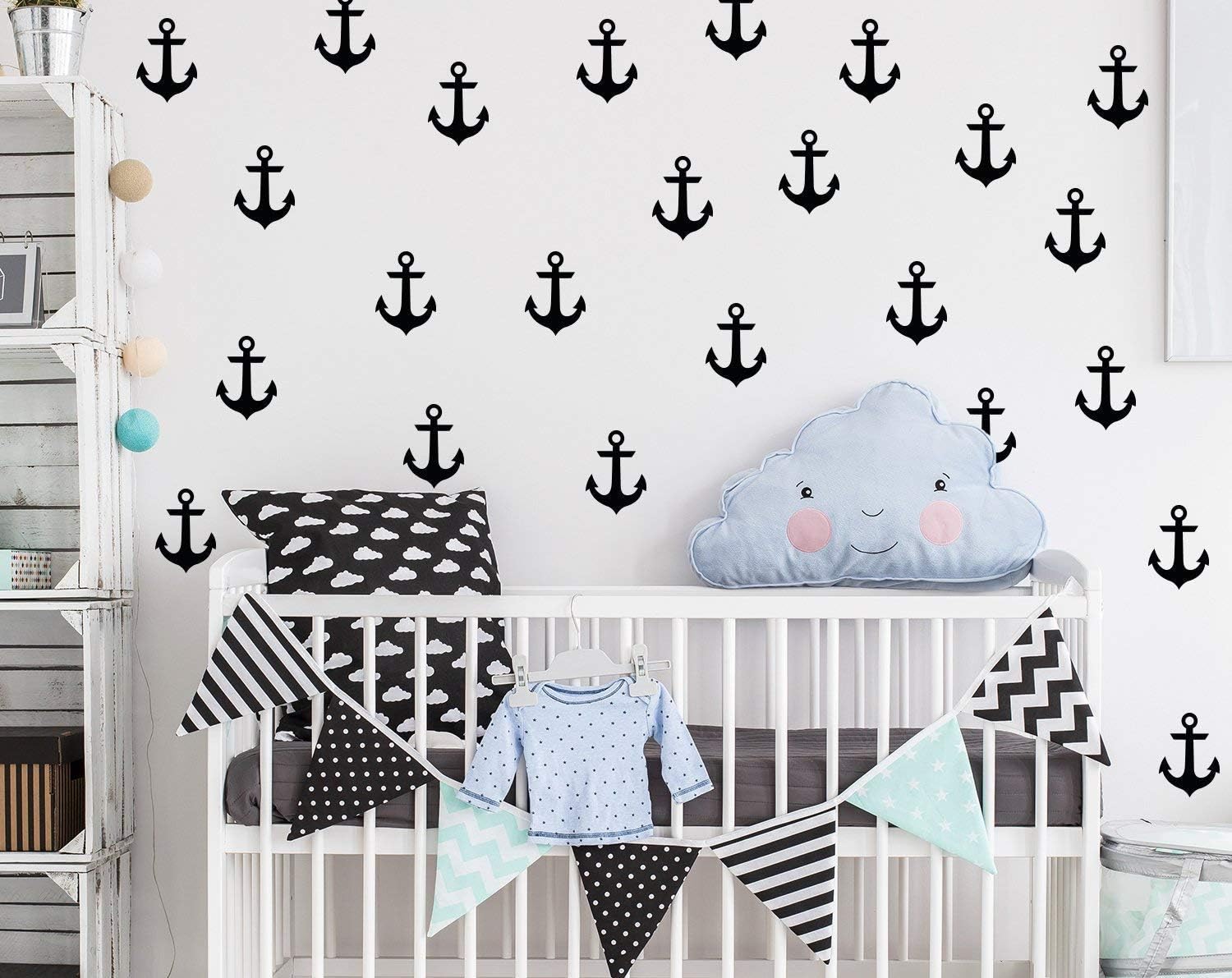 Anchor Wall Decals Nursery/Nursery Wall Decal. Nautical Nursery Wall Decal Stickers. Wall Vinyl Sticker Nursery Decals Baby Room Decor F15