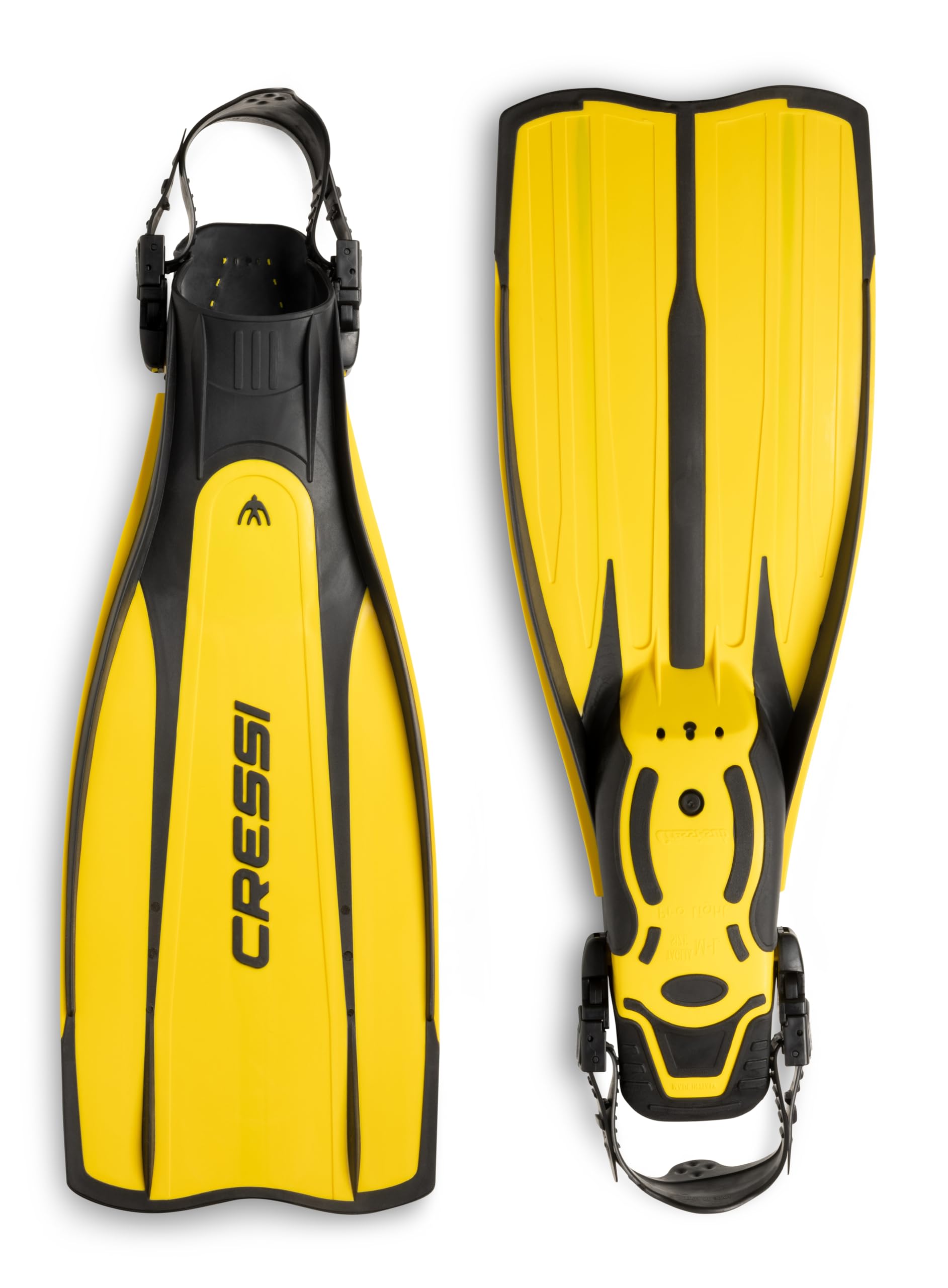 Cressi Prolight Fins - Black/Yellow, X-Small/Small