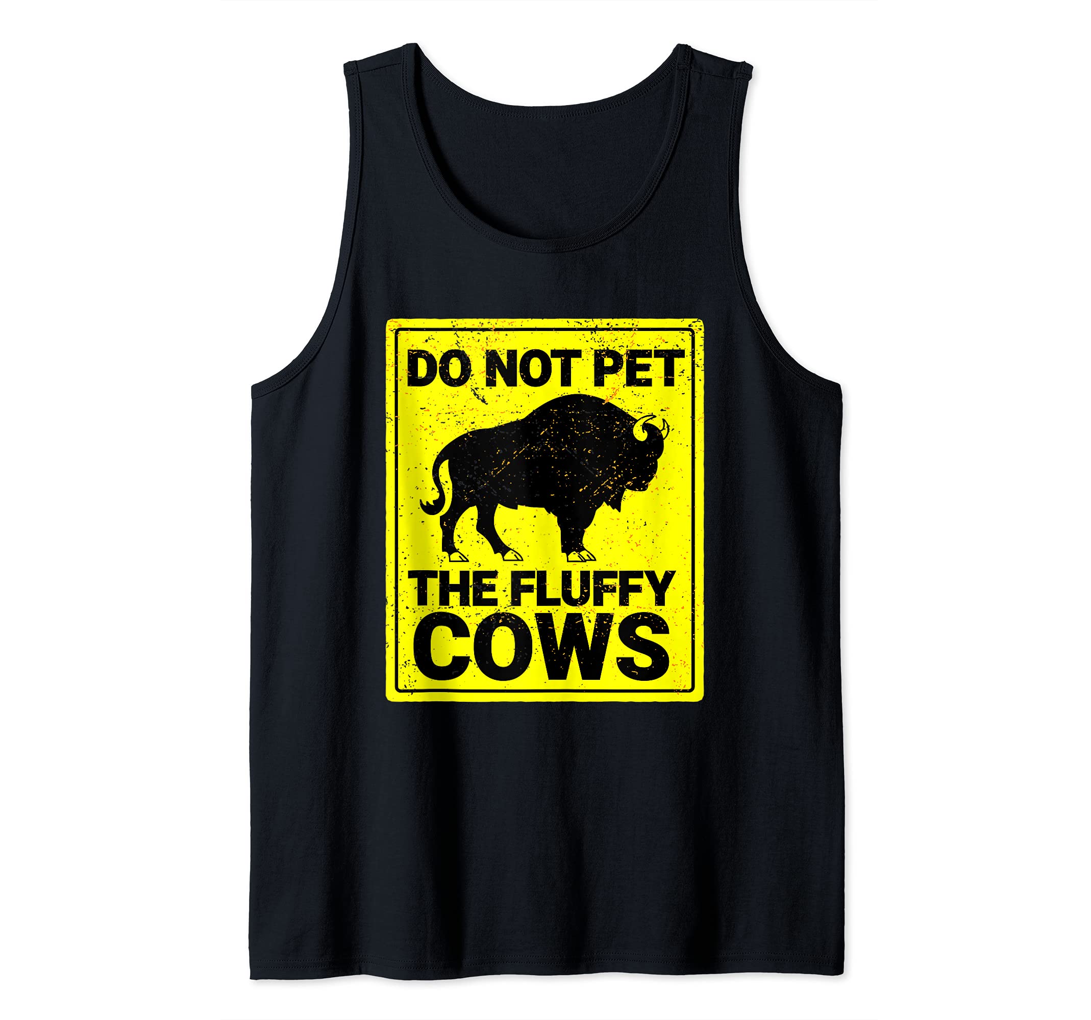 Do Not Pet The Fluffy Cows Funny Bison Halloween Tank Top