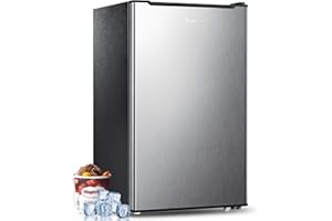 Anypro Compact Upright Freezer 3 Cu.Ft Mini Freezer with 3 Doors & Adjustable Thermostat Small Deep Freezer Single Door Standing Freezer Low Noise Chest Freezer for Home/Dorm/Apartment/Office, Gray