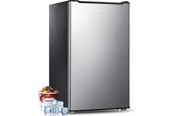Anypro 3 Cu.Ft Compact Mini Upright Freezer with 3 Pull-down Drawer Doors and Adjustable Thermostat, Single Door Small Deep Standing Freezer Rapid Cooling for Home, Office, Dorm, Garage, Silver