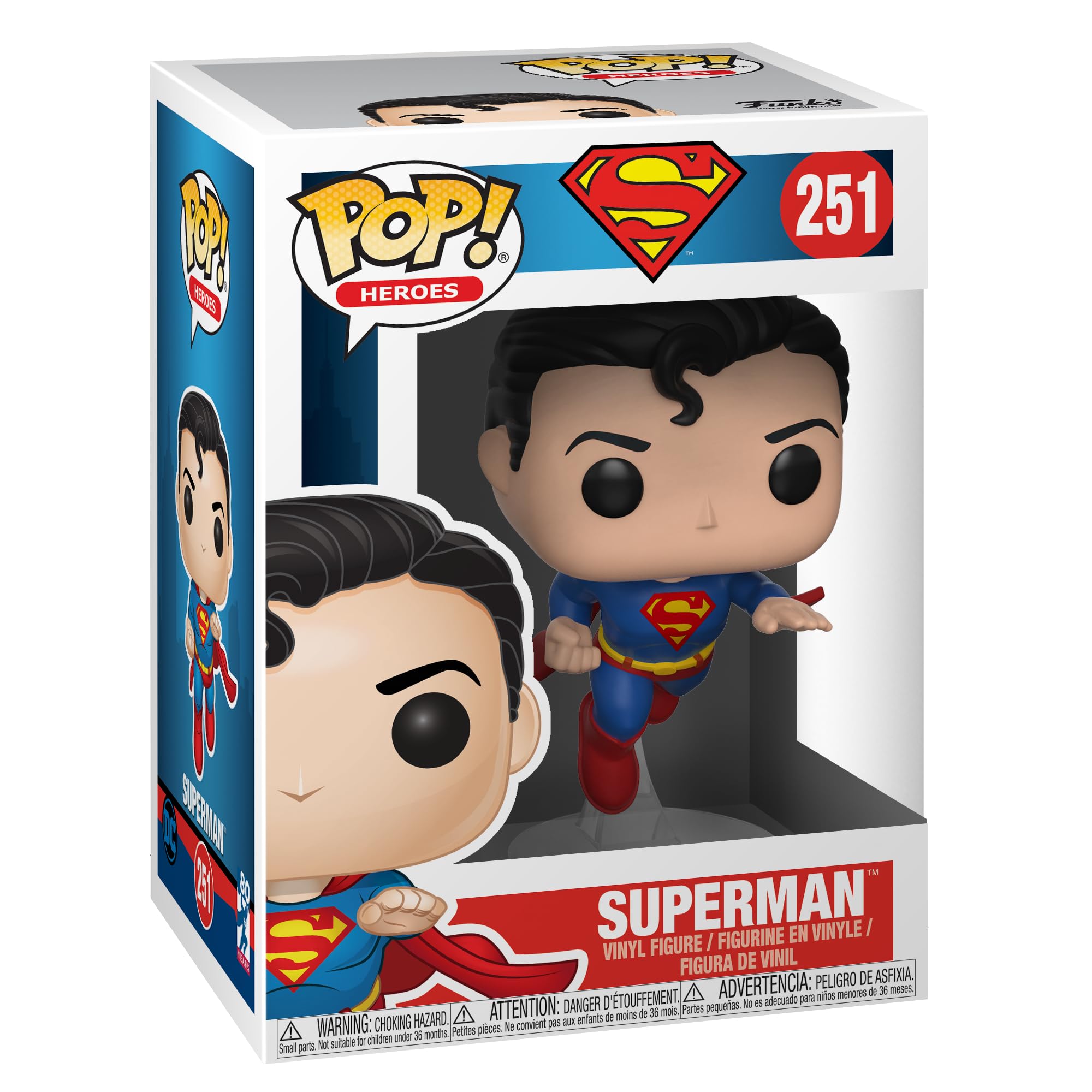 Funko POP! Heroes: Superman - Flying Superman - (80th Anniversary) - DC Comics - Collectable Vinyl Figure - Gift Idea - Official Merchandise - Toys for Kids & Adults - Comic Books Fans