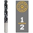 Yellow Paw 1/2 Inch Drill Bit for Metal - Industrial Grade M35 Cobalt with TiAIN Coating - 1/2" Diameter & 6" Length - 4" Working Length - 135 Degree Split Point