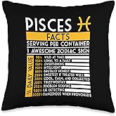 Pisces Facts Zodiac Horoscope Funny Astrology Star Sign Throw Pillow