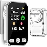 4 in 1 Plug in Carbon Monoxide Detector, Combustible Gas Detectors Alarm with 1000 mAh Backup Battery with HD Display CO Dete