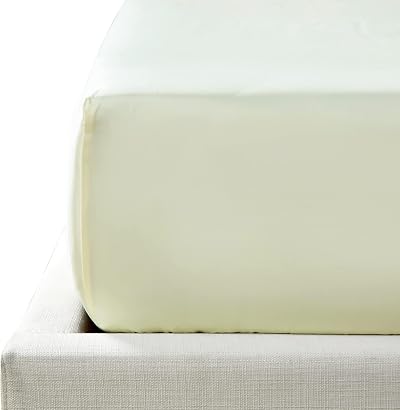 NTBAY 500 Thread Count Egyptian Cotton Fitted Sheet Deep Pocket Ivory