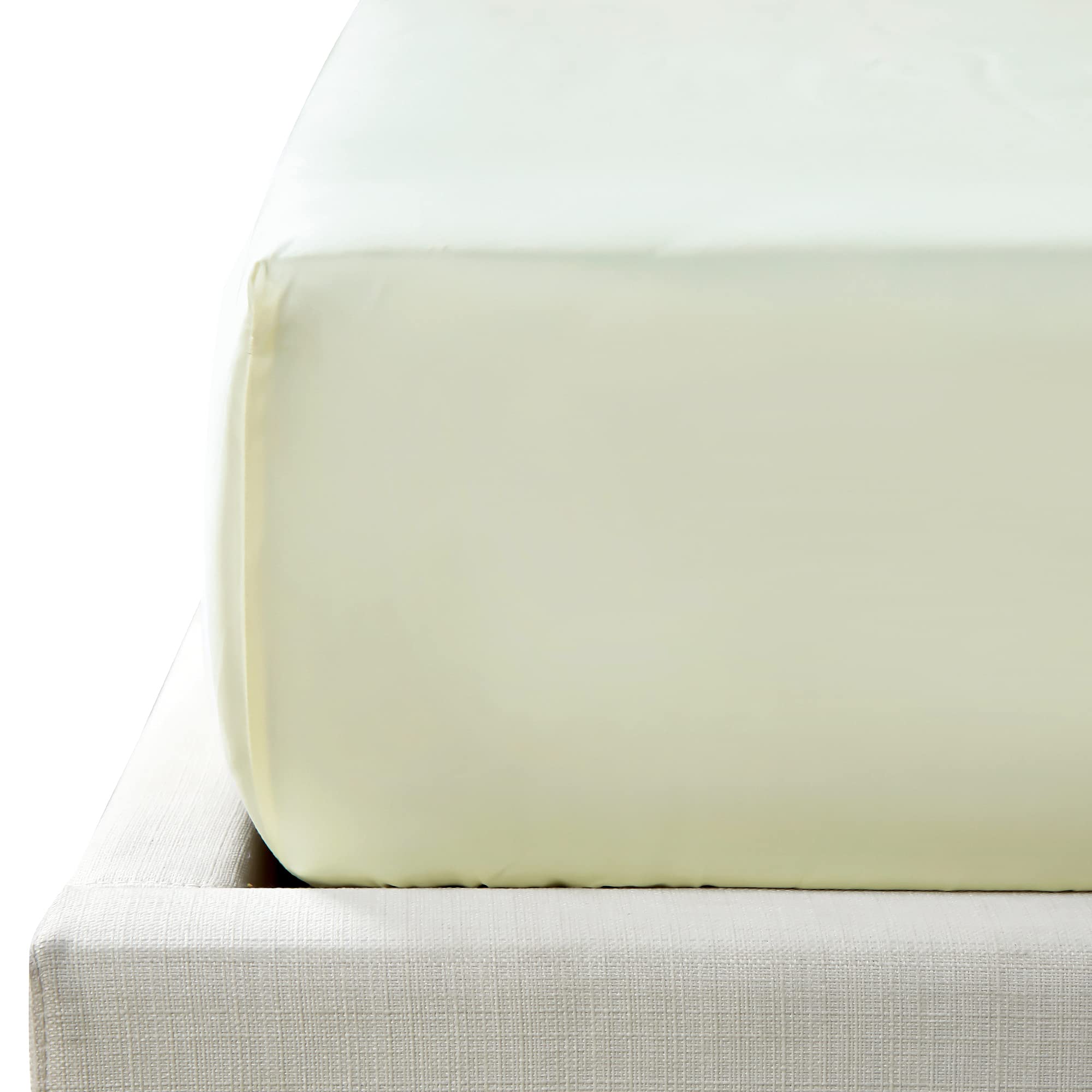 NTBAY 500 Thread Count 100% Egyptian Cotton Single Fitted Sheet, Super Soft Cozy and Breathable Deep 12" / 30cm Fitted Bed Sheet, Ivory