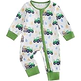 One opening Valentines Day Outfit Baby Boy Girl Romper Jumpsuit Cartoon Long Sleeve Zipper Onesie Newborn Sleeper Pjs