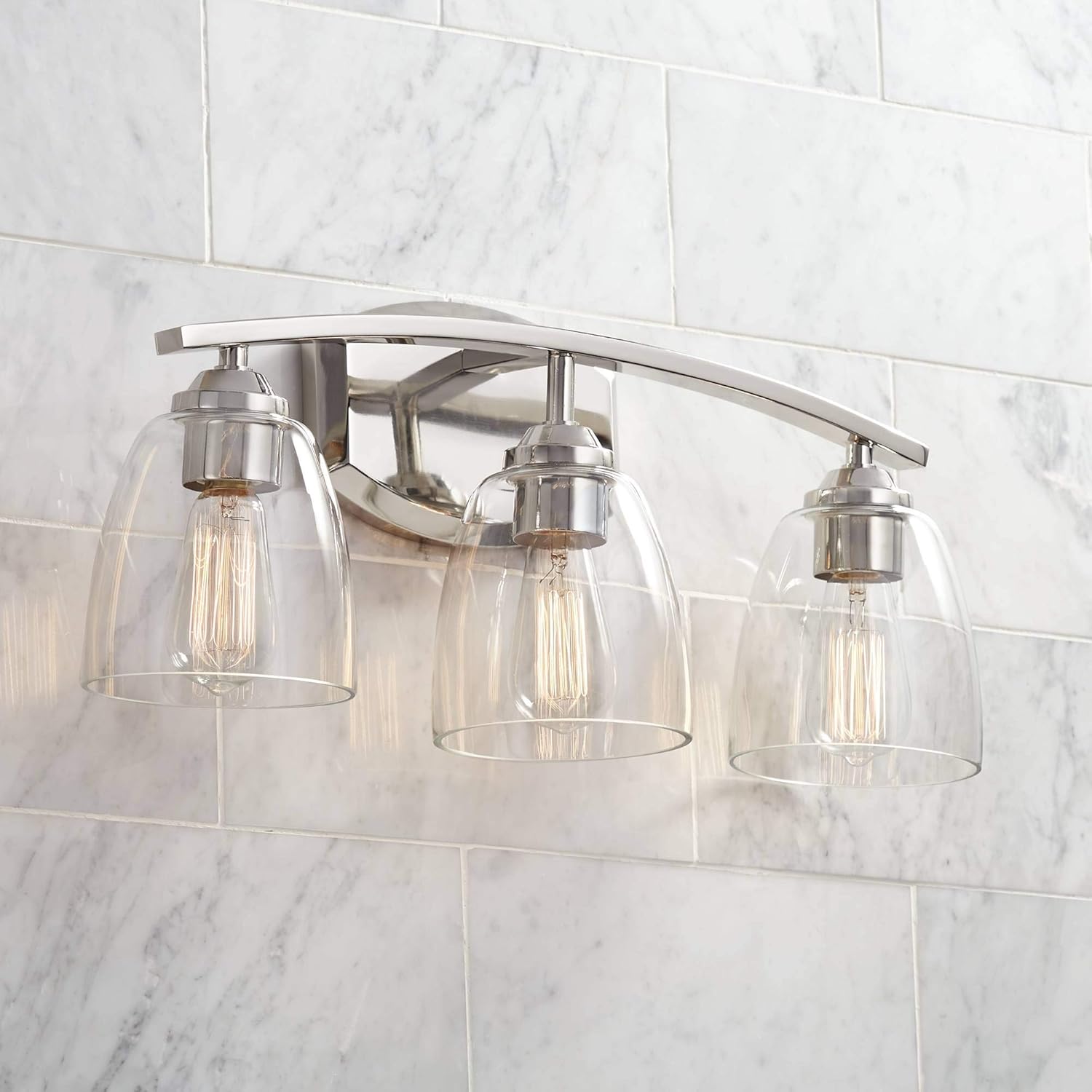 Best Bathroom Vanity Lighting Polished Chrome With Edison Bulbs