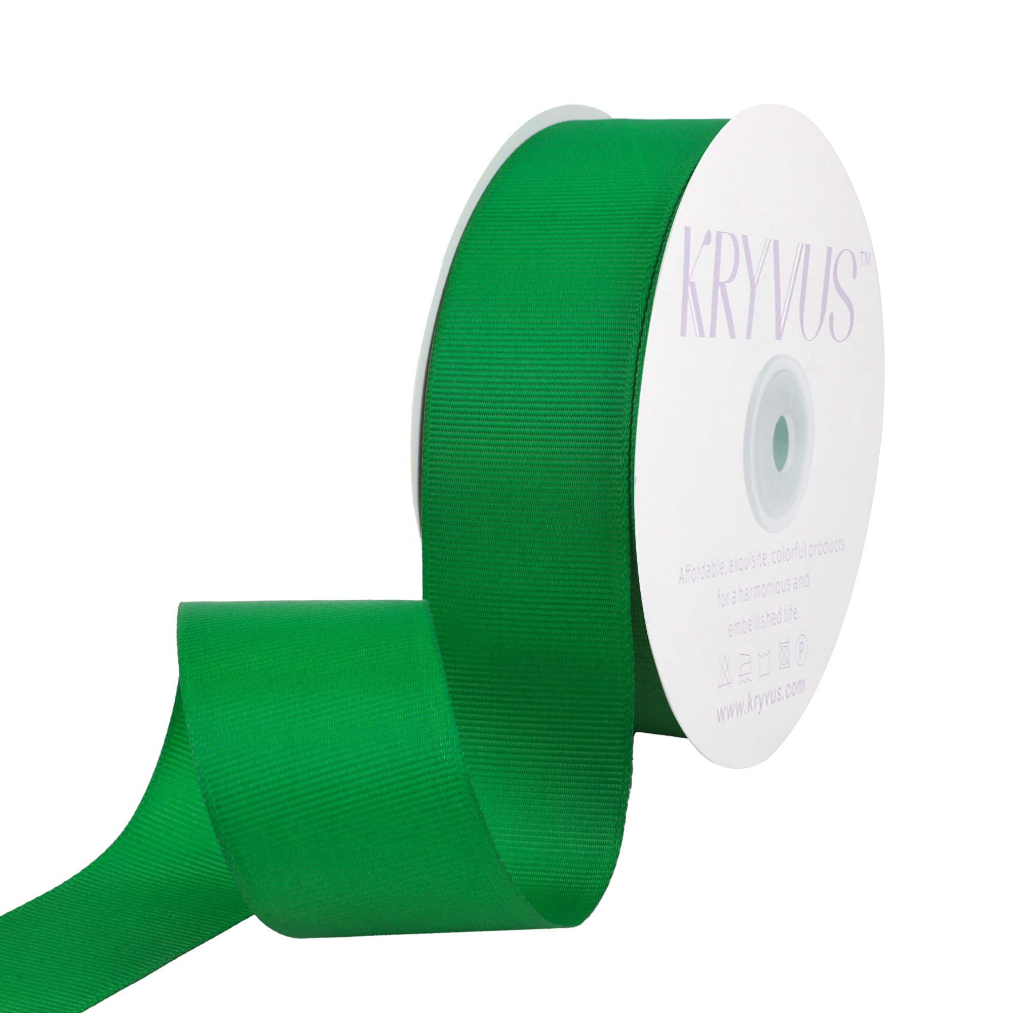 Kryvus Grosgrain Ribbon, Emerald Green Ribbon 38mm x Continuous 45 Metres, Emerald Green Grosgrain Ribbons Perfect for Gift Wrapping, Crafts, Sewing, Wedding Decor, DIY Hair Accessories and More