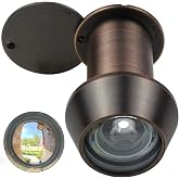 Earl Diamond Solid Brass Peep Holes for Door, with Security Cover, ORB | Heavy Duty 220-Degree Door Viewer Peephole, for 1-3/8" to 2-23/64" Thick Doors, Fits Home Office Hotel, 22 mm Peep Holes