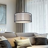 FRIDEKO HOME 2 Tier Light Shade Ceiling Lamp Black White 30cm Modern Drum Shade view 9