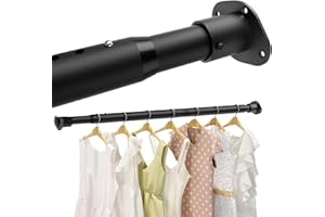 MIUVIBENI Closet Rods for Hanging Clothes, 16.5 to 102 Inches Adjustable Closet Rod, Heavy Duty Clothes Hanging Rod for Closet Wardrobes Laundry