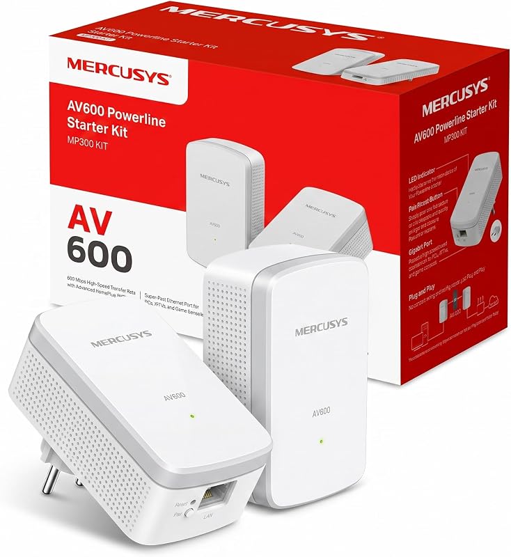 Prise CPL 600 Mbps, Port Fast Ethernet, Plug & Play, Kit 2 MP300