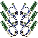 6-Pack PCI-E 16x to 1x Powered Riser Adapter Card w/ 50cm USB 3.0 Extension Cable & MOLEX to SATA Power Cable - GPU Riser Extender Cable - Ethereum Mining ETH