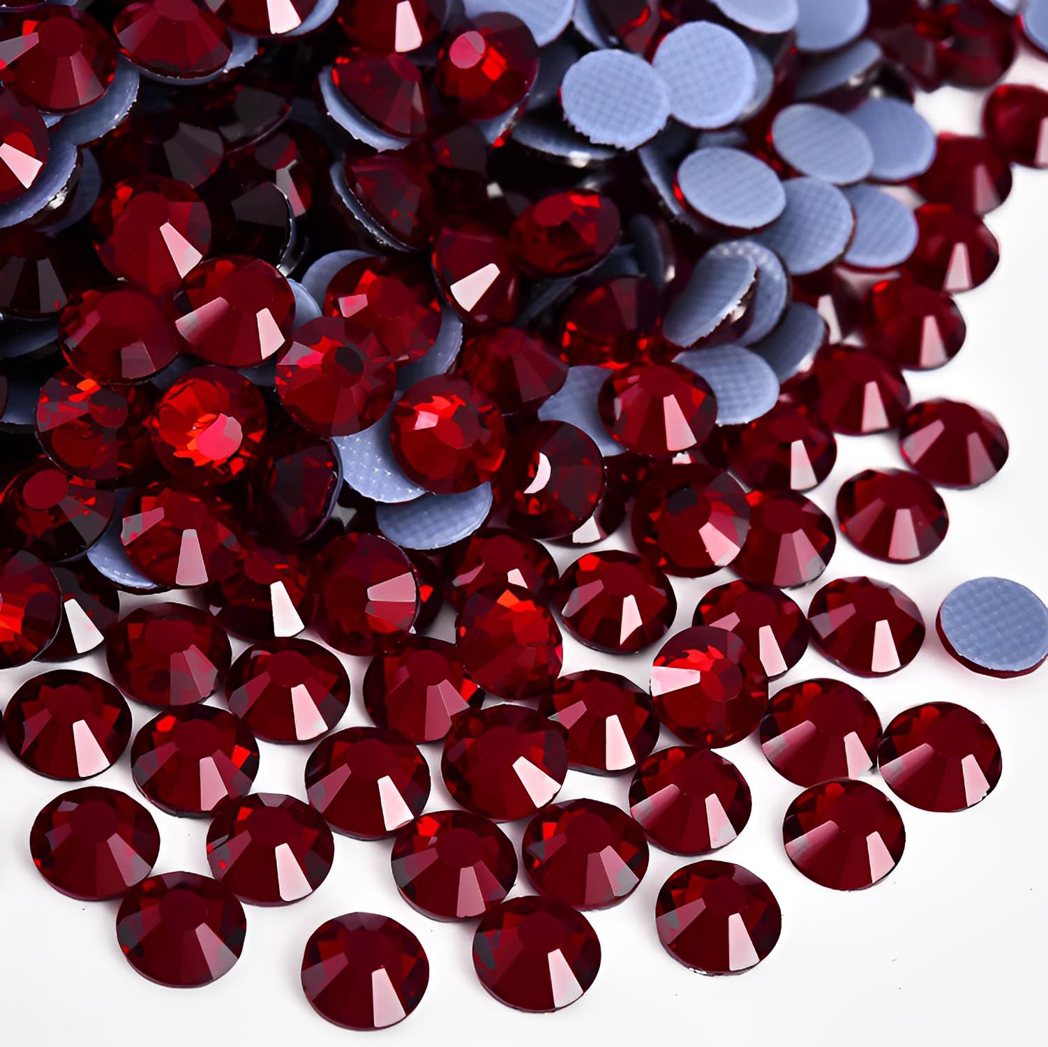 Jollin 2880pcs Hotfix Crystal Flatback Rhinestones Glass Diamantes Gems for Crafting Art Crafts Decorations Clothes Shoes 4.8mm SS20 Dark Siam