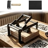 A4 Linocut Printing Hand Lever Press Machine, Linocut Press Machine, 4 PCS | With Rubber Roller &amp; 2 Felt Pad, Fit for linocut printing, woodcut printing, letterpress, rubber, cardboard, cork printing