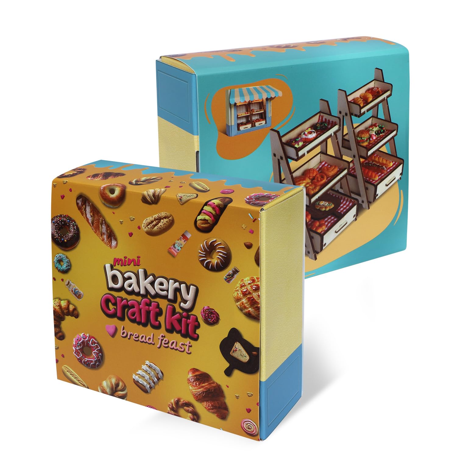 iLAND Cute Crafts for Teens Women Adults of DIY Air Dry Clay Art Mini Food, Modeling Clay Kit for Fun Date Night Craft Set Realistic 1/12 Scale Accessories for Dollhouse Kitchen Creative Crafting Gift