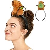 UQJE Adult Capybara Headband Funny Stuffed Capybara Hairband Cute Plush Hairpin Headwear Accessories