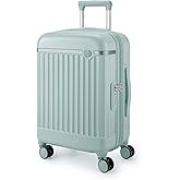 BAGSMART Carry On Luggage 22x14x9 Airline Approved with Spinner Wheels, Travel TSA Approved 100% PC Hard Shell Suitcases, 20 Inch Expandable Luggage with TSA Lock, Dark Sea Green