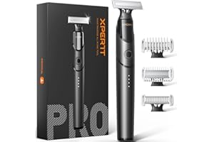 Trimcoo [2025 Upgraded Beard & Body Hair Trimmer for Men [All-in-One] USB-C Fast Charging, Groin & Ball Hair Painless Electric Shaver, Travel Razors, Waterproof Wet/Dry Groomer, Black(Lite)