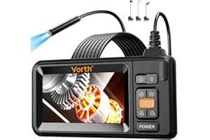 Vorth Endoscope Camera with Light, 4.3" IPS Screen 1080P Borescope with 8 LED Lights, 16.5 FT Semi-Rigid Cable Snake Camera, IP67 Waterproof Sewer Inspection Men Tool Single Lens