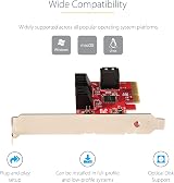 StarTech 6 Port PCIe SATA Expansion Card 6Gbps ASM1166 Non-RAID Low Profile view 6