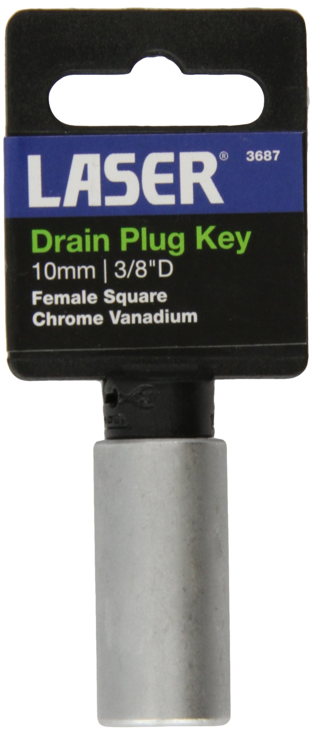 Laser 3687 Drain Plug Key - Female Square 10Mm, Silver