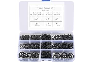 BJBJJIU 1000 Pcs Spring Lock Washers, Split Lock Spring Washers, Rectangular Section Spring Split Lock Washers, Spiral Split Washers for Various Applications, M2 M2.5 M3 M4 M5 M6 M8 M10 M12