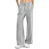 SINOPHANT Womens Wide Leg Sweatpants Light Fleece Lined Baggy Lounge Pants with Pockets Fall Drawstring Athletic Joggers