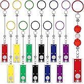 Retisee 12 Set Beadable Keychain 12 Beadable Keychain Bars with 12 LED Light, Key Chain Accessories Bulk for Jewelry Making