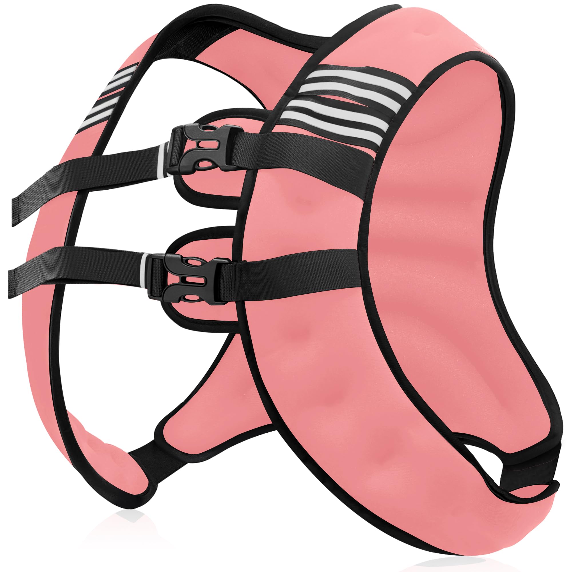 NATURELUX Weighted Vest with Reflective Stripe and Adjustable Buckle Straps, Pastel Pink, 15 lbs Image