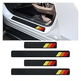 4PCS Tri-Color Door Sill Protectors, Carbon Fiber