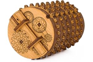 iDventure Kryptos - 3D Puzzle Box with a Secret Code - cryptex - Money Box for Cash - 3D Puzzle for Adults - Small Gift Box - Wooden Box - Mysterious Puzzle Box - Treasure Box - Escape Room Game