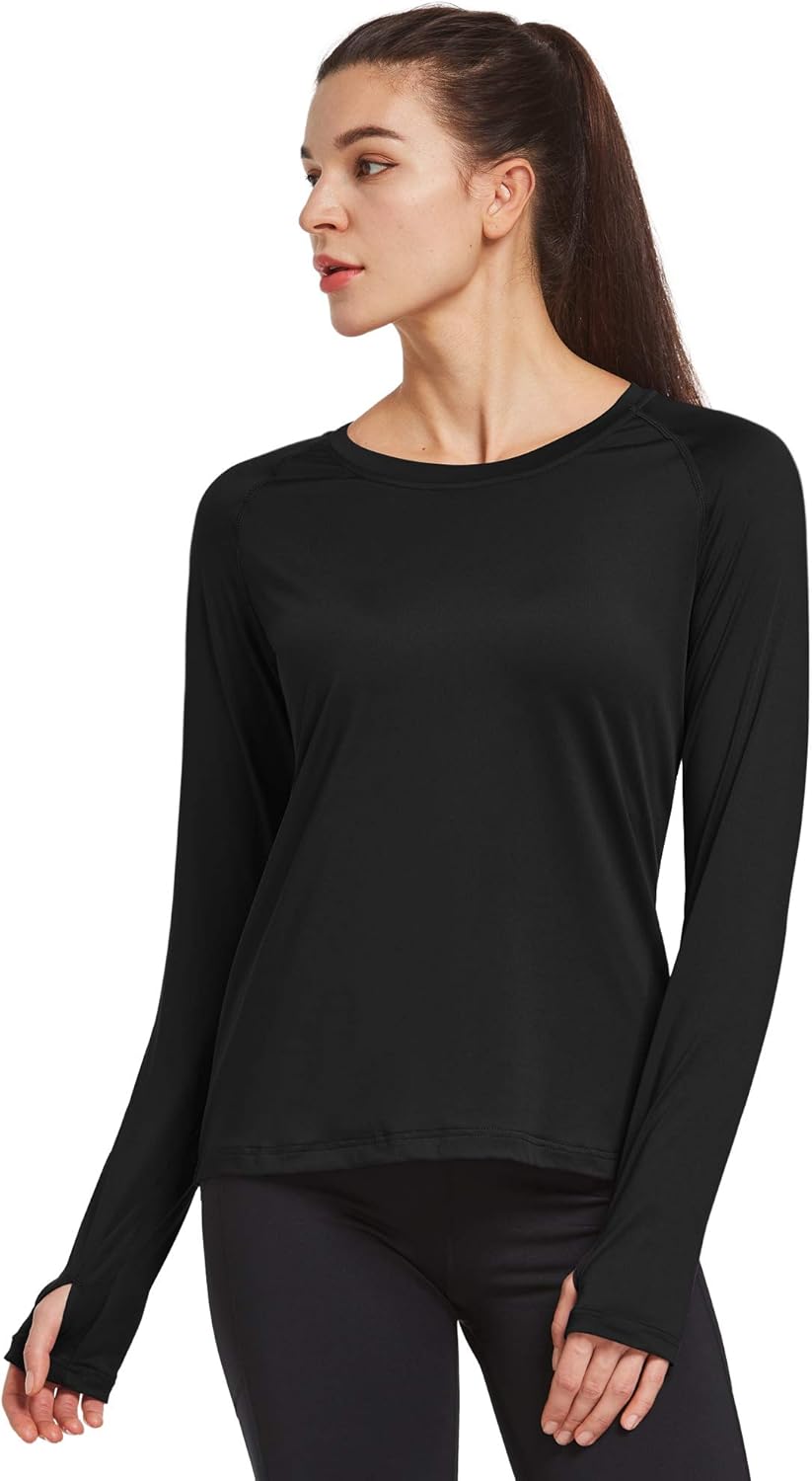 Ogeenier Women's Dri Fit Long Sleeve Running Workout Shirts: Clothing