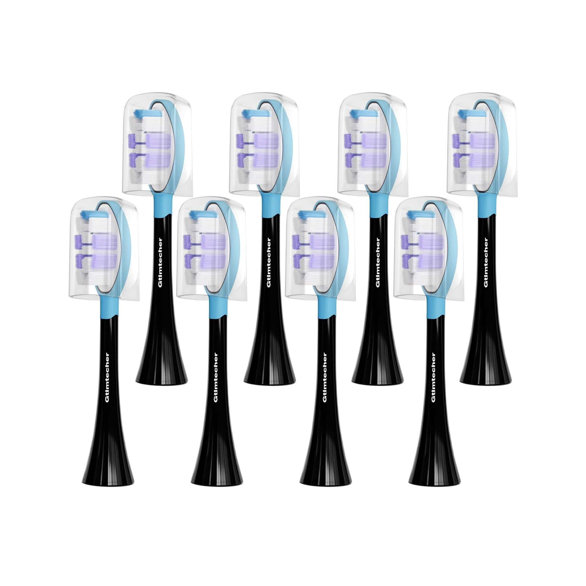 Photo 1 of Gtlmtecher Electric Toothbrush Replacement Heads, 8 Pack Adults Kids 7+ Sonicare Toothbrush Replacement Brush Heads Sensitive Replacement Heads C2 C3 G2 G3 A3, Black