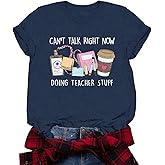 Valiri Womens Teacher Shirts Teaching T-Shirt Doing Teacher Stuff Tee Tops