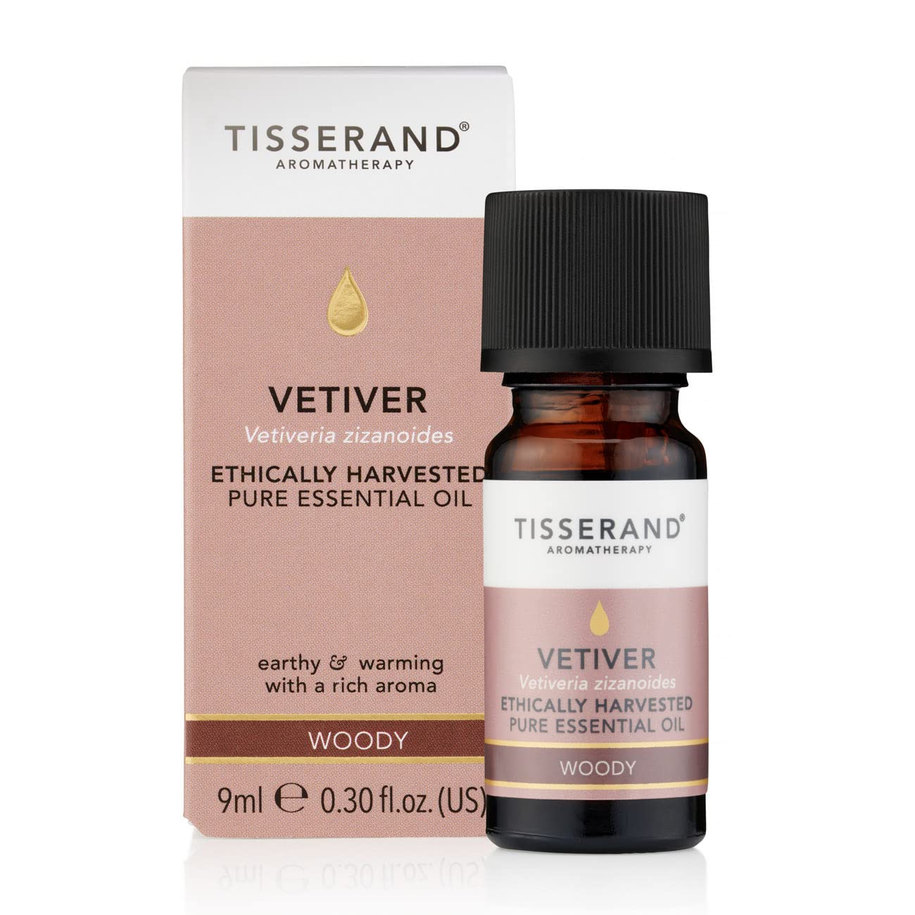 Tisserand Aromatherapy - Ethically Harvested Vetiver Essential Oil, Massage Oil - Ethically Harvested Vetiver, Bath Oil, Aromatherapy Oil - 100% Pure and Natural Essential Oil - 9 ml — image 1