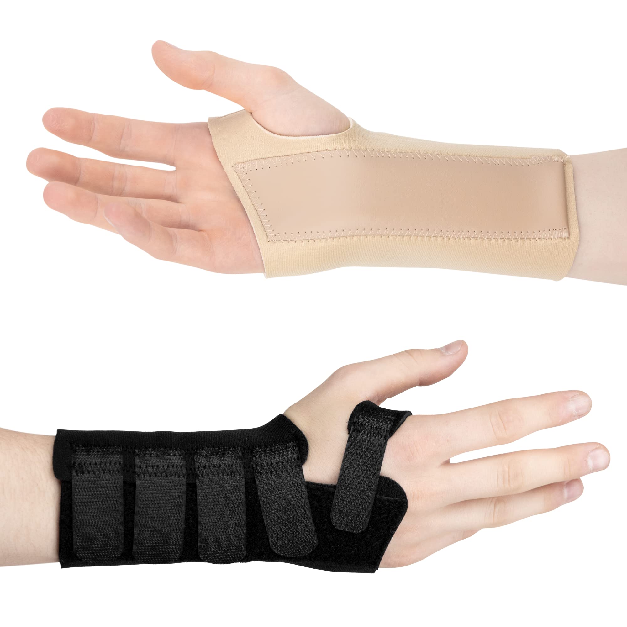 Actesso Neoprene Wrist Support Brace - Carpal Tunnel Splint - Provides Pain Relief from Carpel Tunnel Syndrome, Sprains and Tendonitis (L, Right Hand, Black)