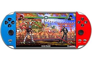 FAITDER-X12 Plus 7-inch HD Screen Handheld Portable MP5, 10000+ Free Games，Dual Joystick Nostalgic Arcade Video Game Machine 16GB ROM, Support GBC/GBA/NES/MD/SMC/SFC Games Children's Gifts