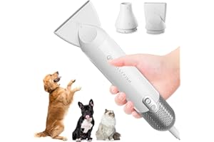 Jellyfish Dog Hair Dryer Handheld Lightweight Blow Dryer, High Velocity Dog Blower for Pet Grooming 1.21 lb, 2 Speeds, 4 Temps,Portable for Trave