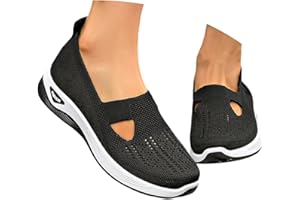 Orthopedic Shoes for Women Casual Slip On Sneakers Lightweight Mesh Flats Wide Fit Diabetic Walking Shoes with Arch Support