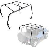 ECOTRIC Top Roof Rack Compatible with 1997-2006 Jeep Wrangler TJ Rubicon | Top Roof Rack; Compatible with 1997-2006 Jeep Wrangler TJ, Rubicon; Black Upper