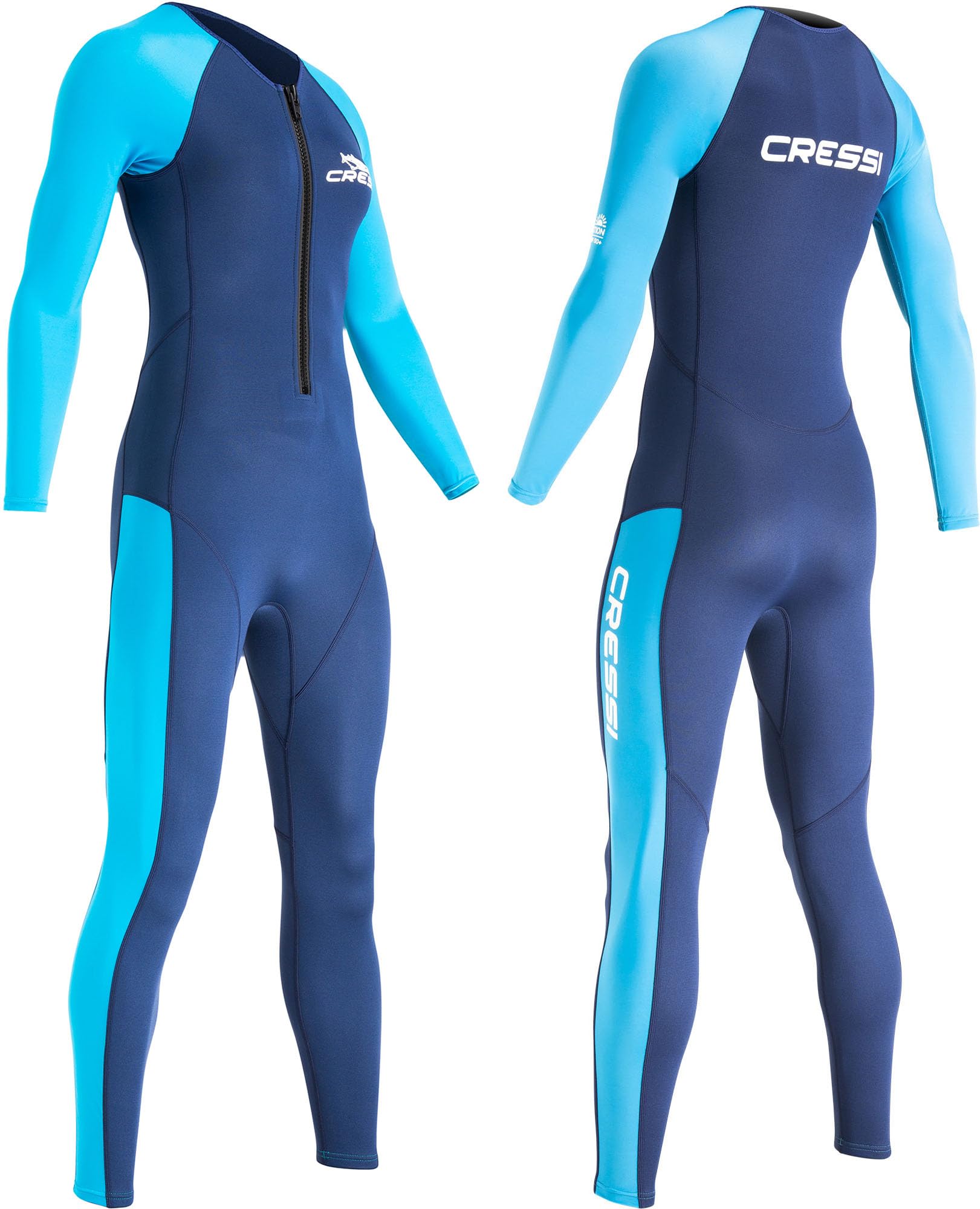 CRESSI Wahoo Lady Monopiece Wetsuit Blue/Azure 2mm S/2 - Women's One-piece Wetsuit in Premium Neoprene 1.5/2mm and Elastane Perfect for Various Water Activities, Blue/Azure, S/2