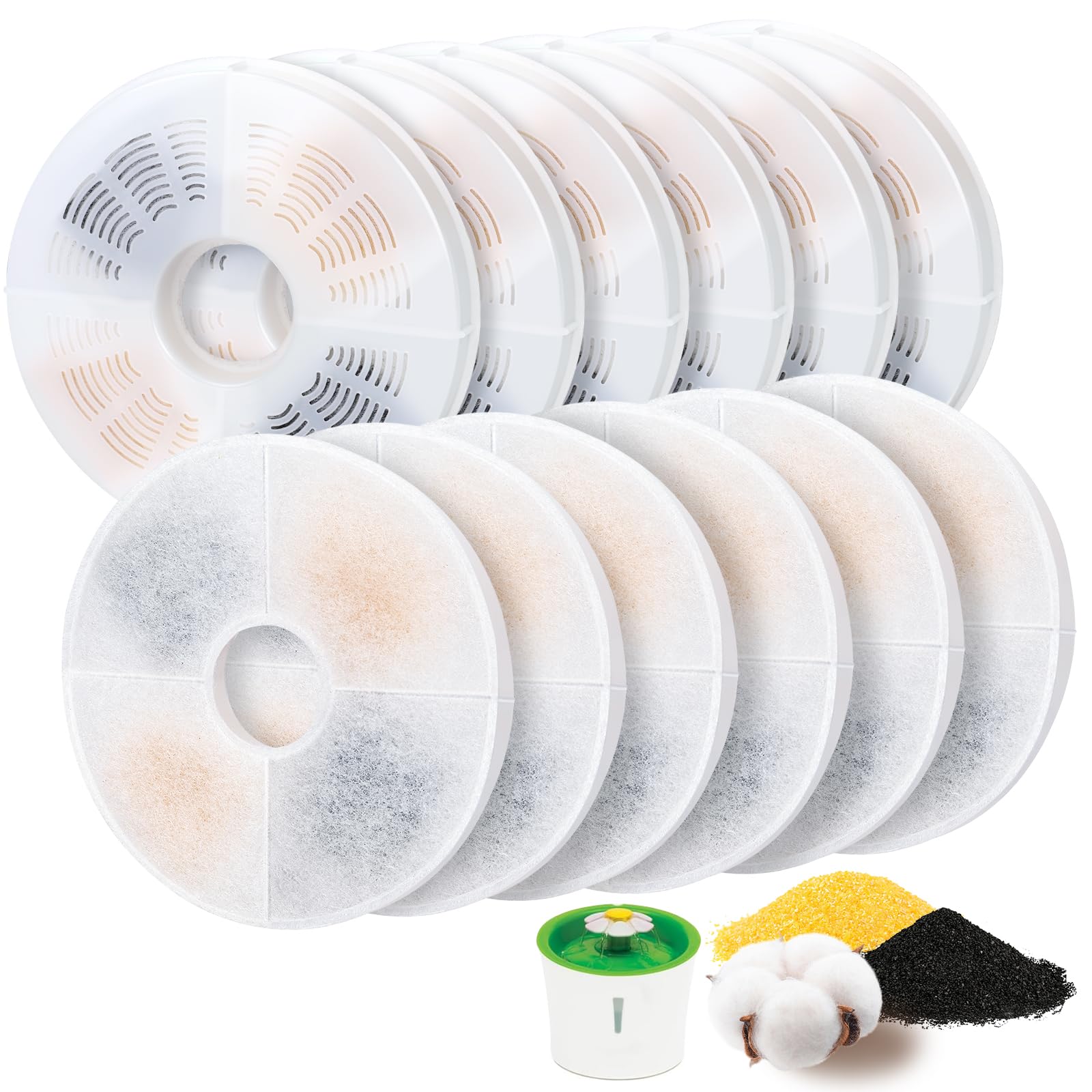 Photo 1 of 12 Pack Cat Water Fountain Filter Replacement Compatible with Catit, Cat Fountain Filters Compatible with Catit Design Senses Fountain/Flower Fountain/Senses 2.0 / Fresh & Clear Stainless Steel