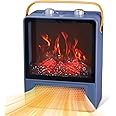 TEMPWARE Electric Fireplace Heater, 1500W Portable Space Heater, Fireplace with Realistic 3D Flame Effect and Overheating Safety Protection, Quiet and Safe for Indoor Use Office Bedroom