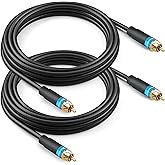 BlueRigger RCA Audio Subwoofer Cable (6FT - 2 Pack, Dual Shielded with Gold Plated RCA Connectors) – for Subwoofer, Amplifier