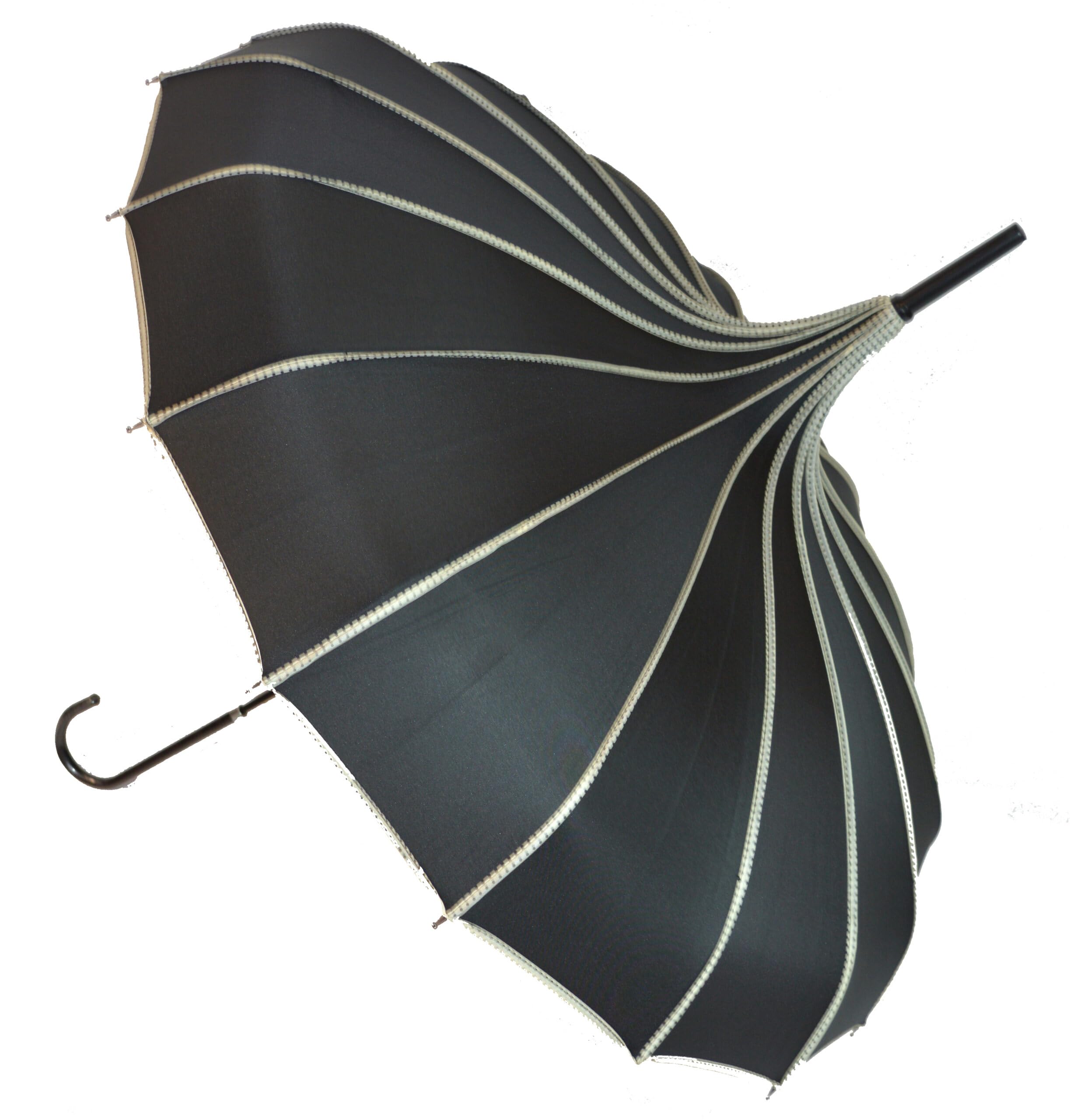 Soake Boutique RIBBED Pagoda Umbrella Black