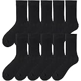 TAXCAIX 10 Pairs Men Socks Cotton Black White Business Socks Soft Breathable Autumn Spring for Male Size 6-9.5