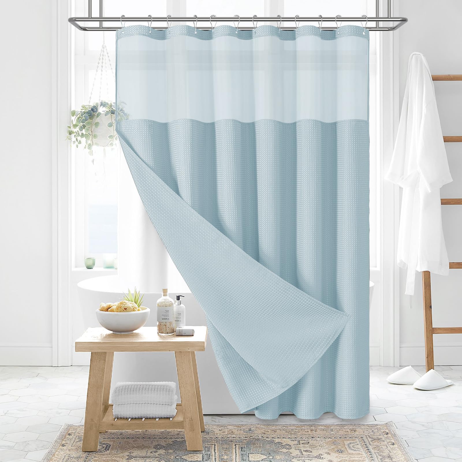 Dynamene Extra Long Shower Curtain, 84 Inch Long